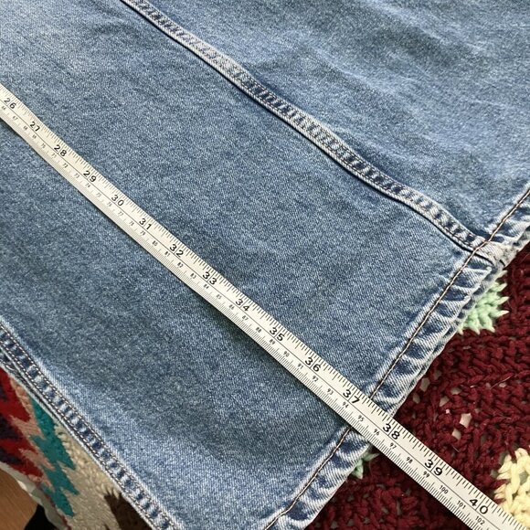 Zara Denim Maxi Skirt Womens XS Long Modest Jean Y2K Side Slits - Picture 6 of 8